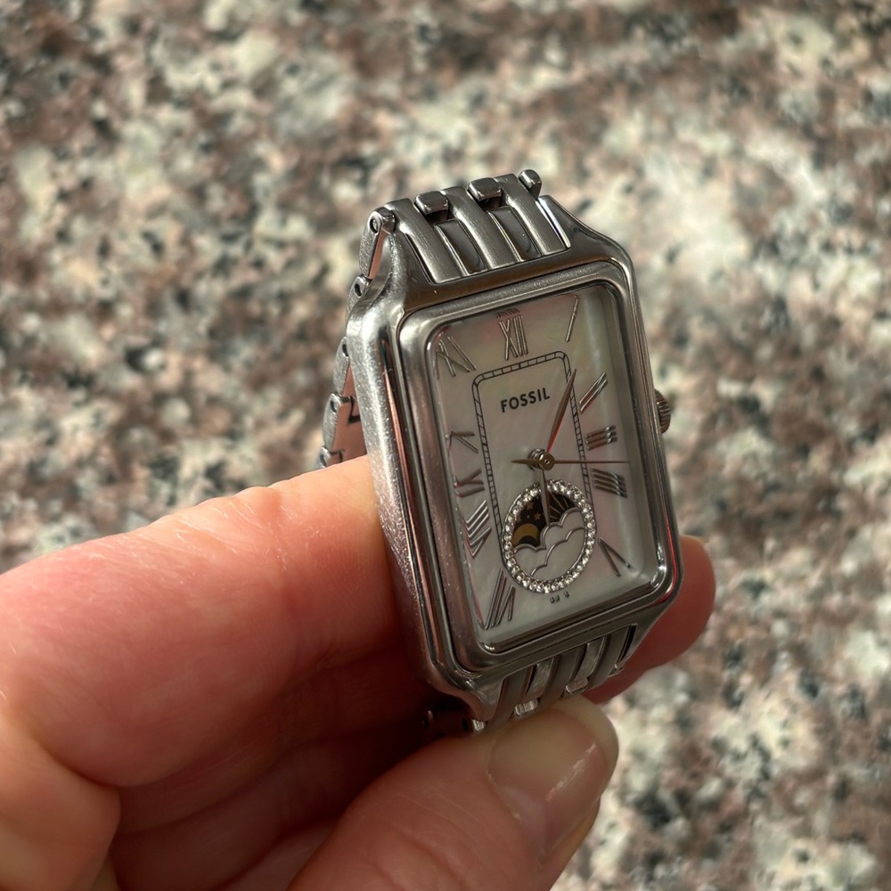 Fossil Raquel Sun Moon Mother of Pearl Quartz Watch - Picture 7 of 12